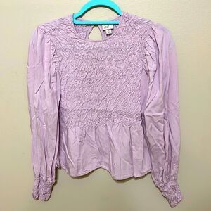EUC A New Day Smocked Balloon Sleeve tee